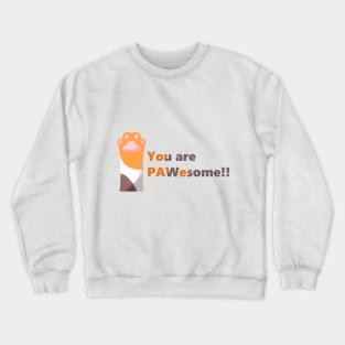 PAWesome Orange Striped Paw Crewneck Sweatshirt